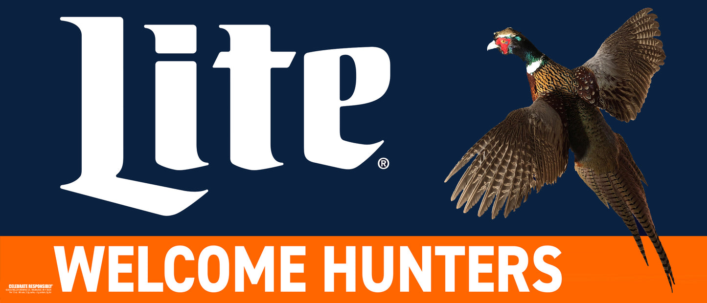 Lite Welcome Pheasant  Hunters 14.5" x 34" Banner