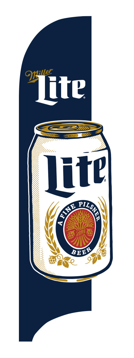Miller Lite 3D Tail Feather Flags Medium 9.5' tall