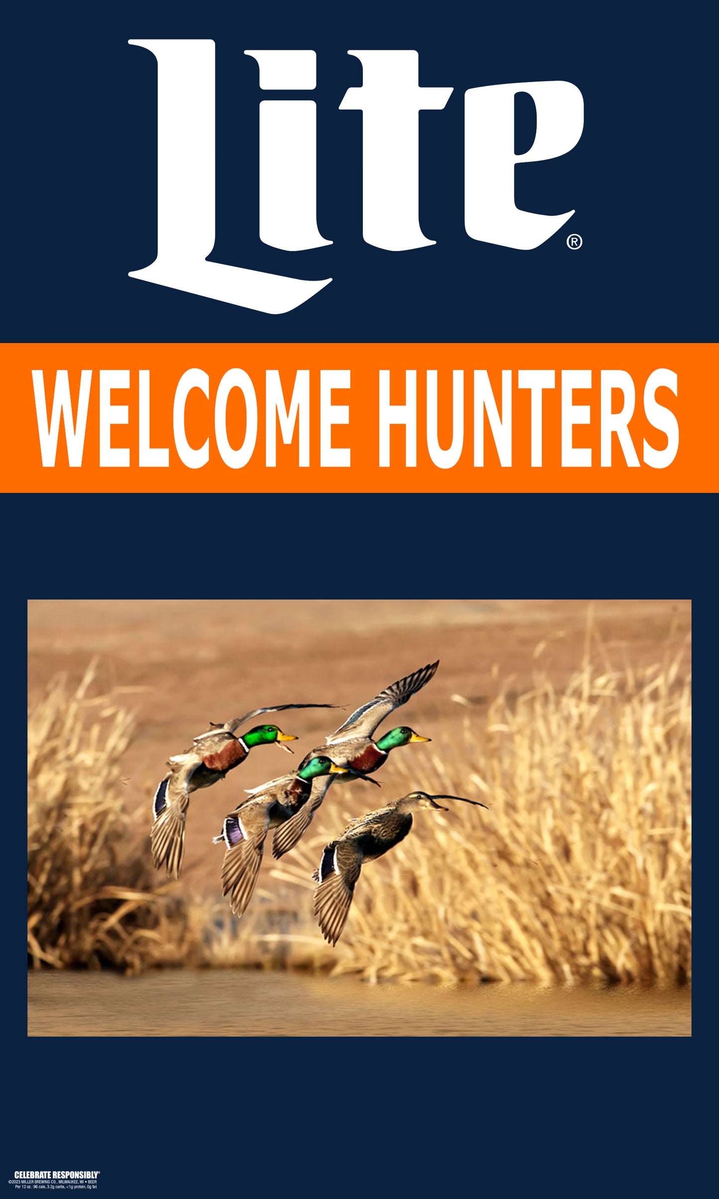 Lite Welcome Duck Hunters 24" x 40" Banner
