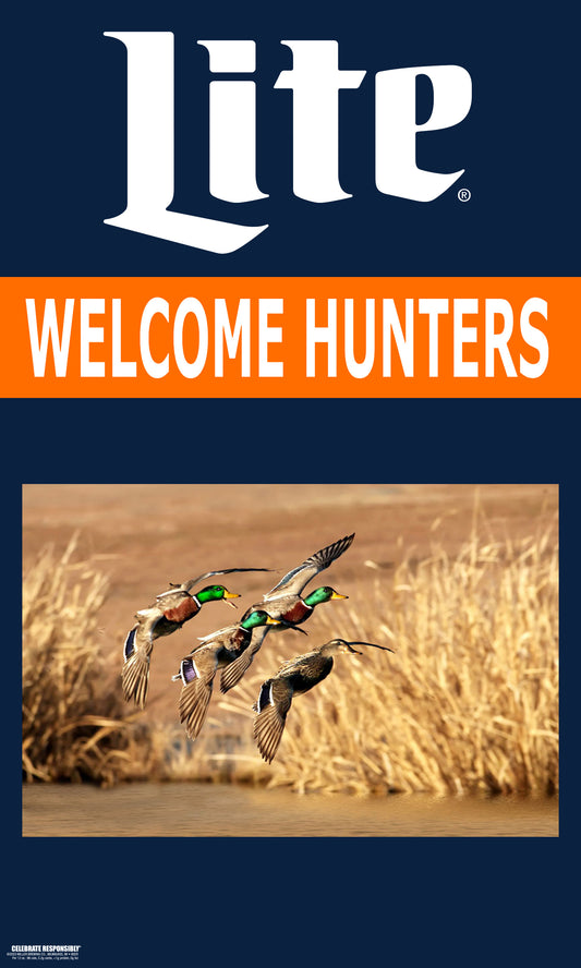 Lite Welcome Duck Hunters 24" x 40" Banner
