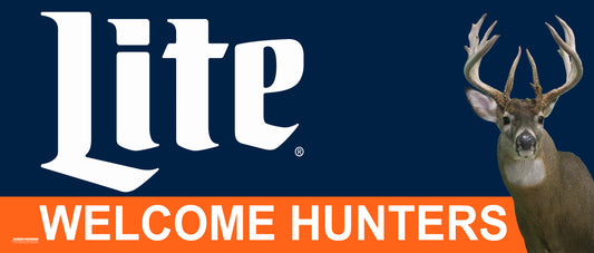 Lite Welcome Deer Hunters 14.5" x 34" Banner